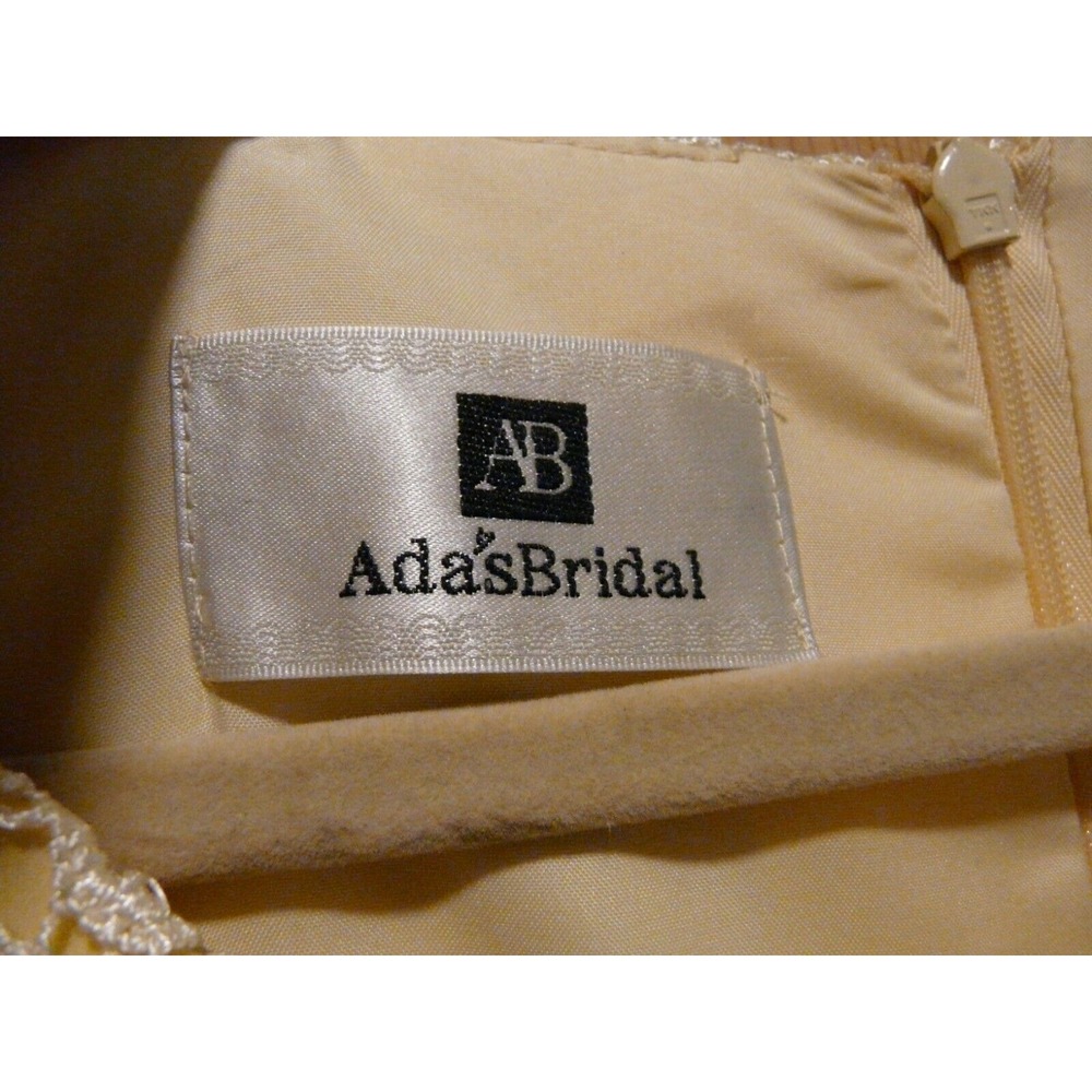 Ada's‎ Bridal Dress Yellow Crochet Lace Short Lined Size 38" Bust 28" Length NWT - Picture 2 of 9